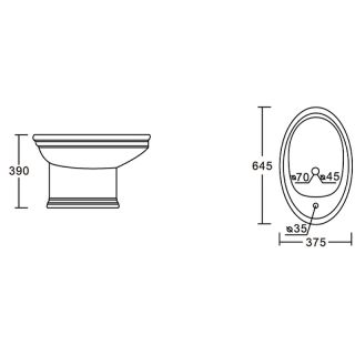 Биде CeramaLux Lux Classic 2051 напольное белое